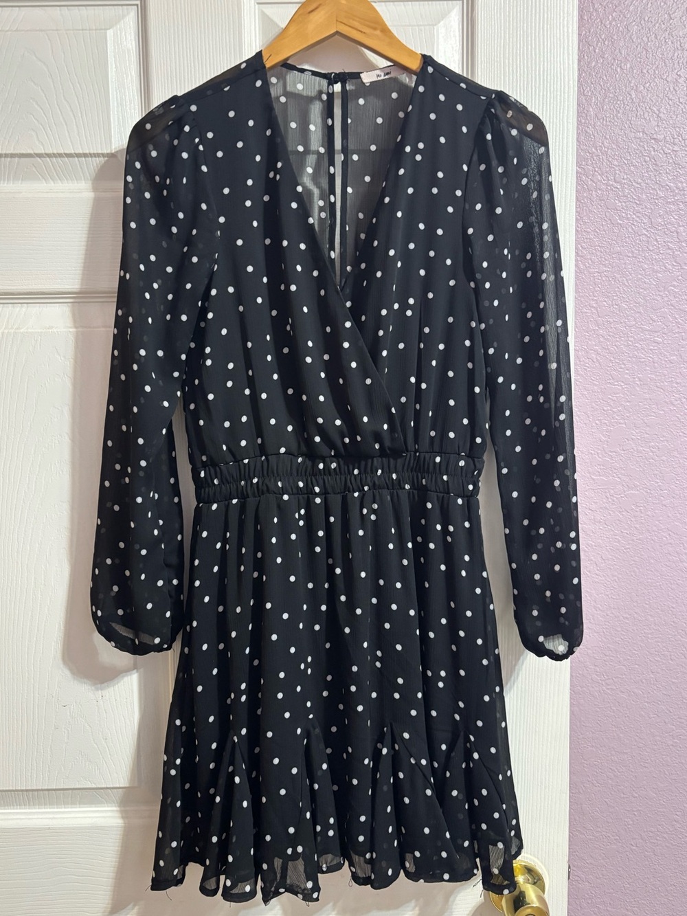 Black Polka Dot Ruffle Dress